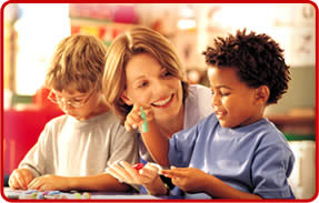 photo: teacher talking to student